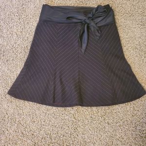 Black and pink pinstripe express skirt with satin sash